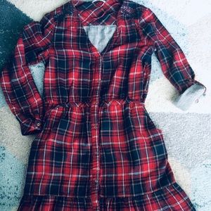 Cotton Plaid ruffle dress
